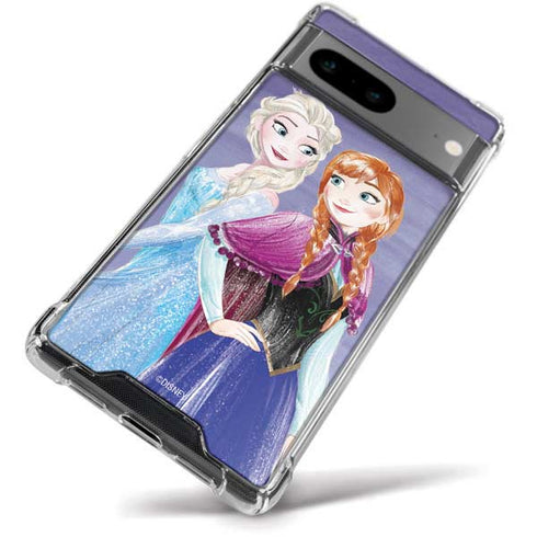 Disney Frozen Elsa and Anna Sisters Art Google Pixel 8a Clear Case